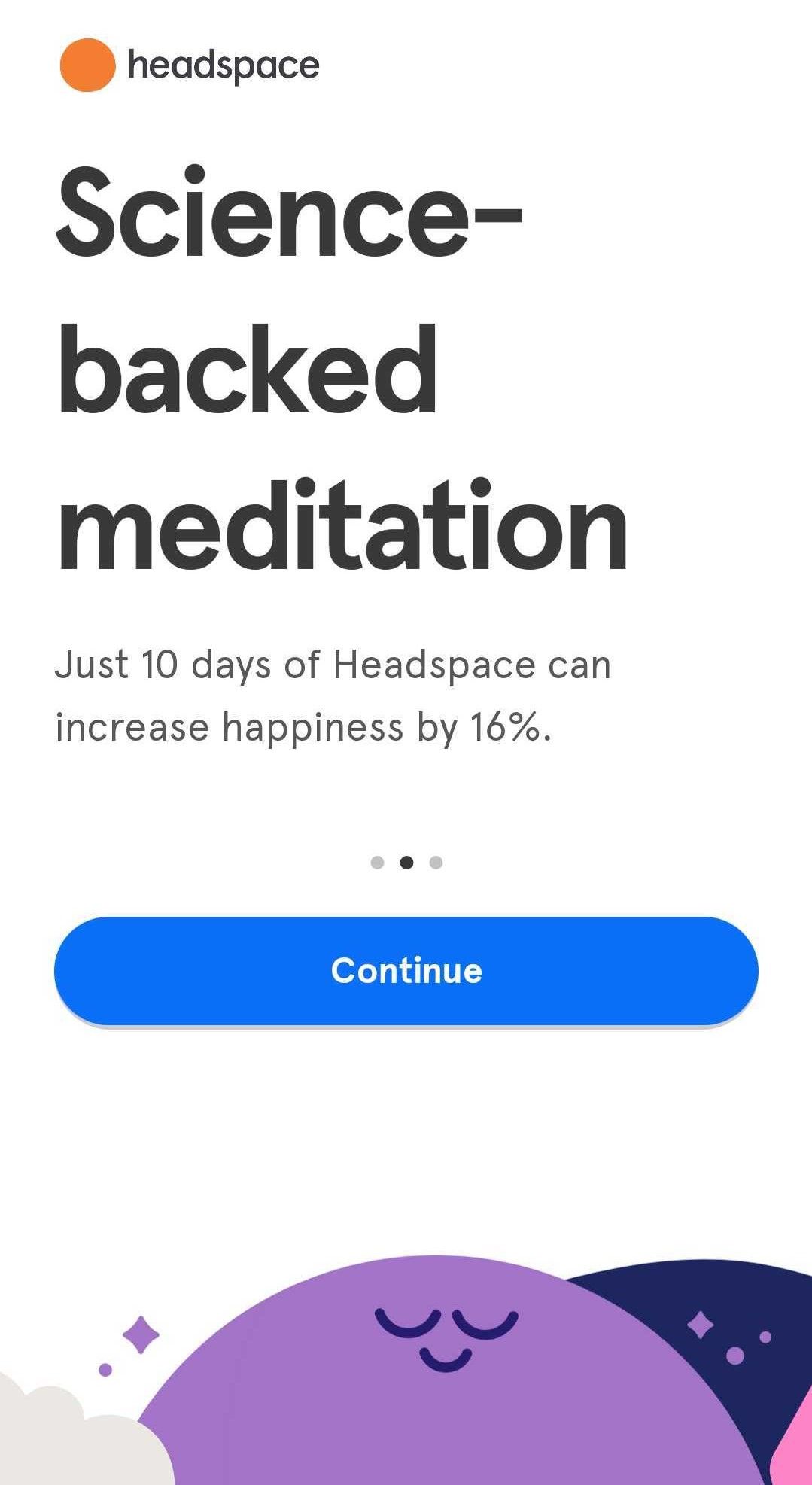 Meditations in Headspace’s premium access subscription can are stored in a library (*shots from [Calm App](https://www.headspace.com/){ rel="nofollow" target="_blank" .default-md}*)