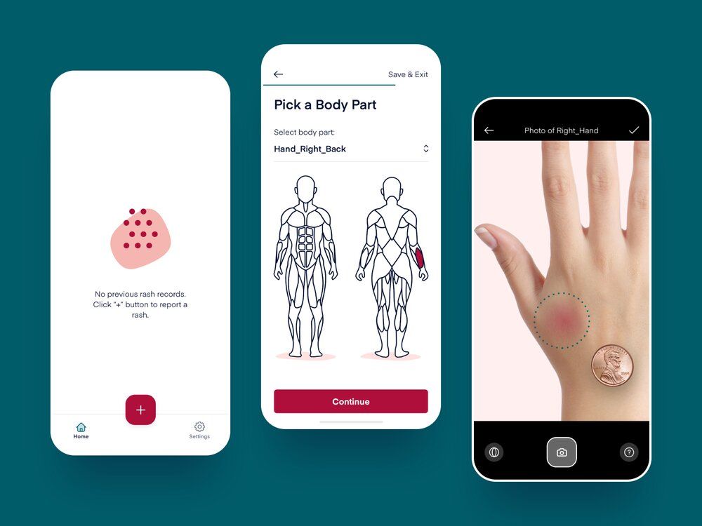 During healthcare app development, you can add a built-in camera (*image by [Filip Justić](https://dribbble.com/filipjustic){ rel="nofollow" target="_blank" .default-md}*)