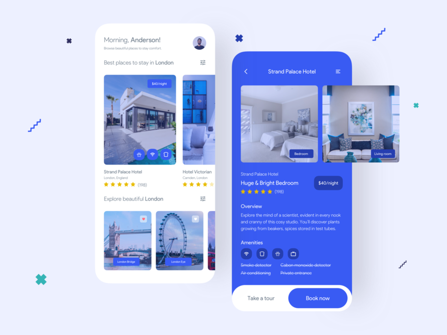 Room Details Screen example (*image by [Shafi 🧔🏻](https://dribbble.com/shafi91){ rel="nofollow" .default-md}*)