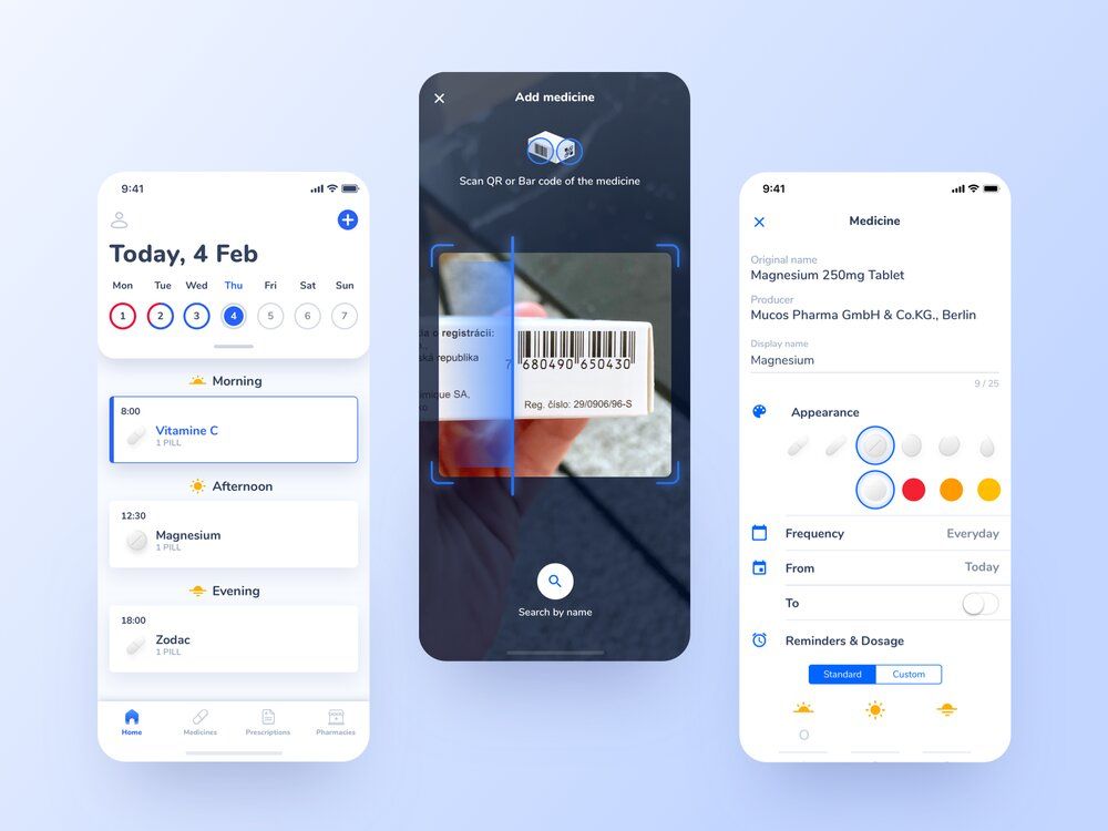 You can create an app for health tracking (*image by [Simon Rico](https://dribbble.com/simonricoo){ rel="nofollow" target="_blank" .default-md}*)