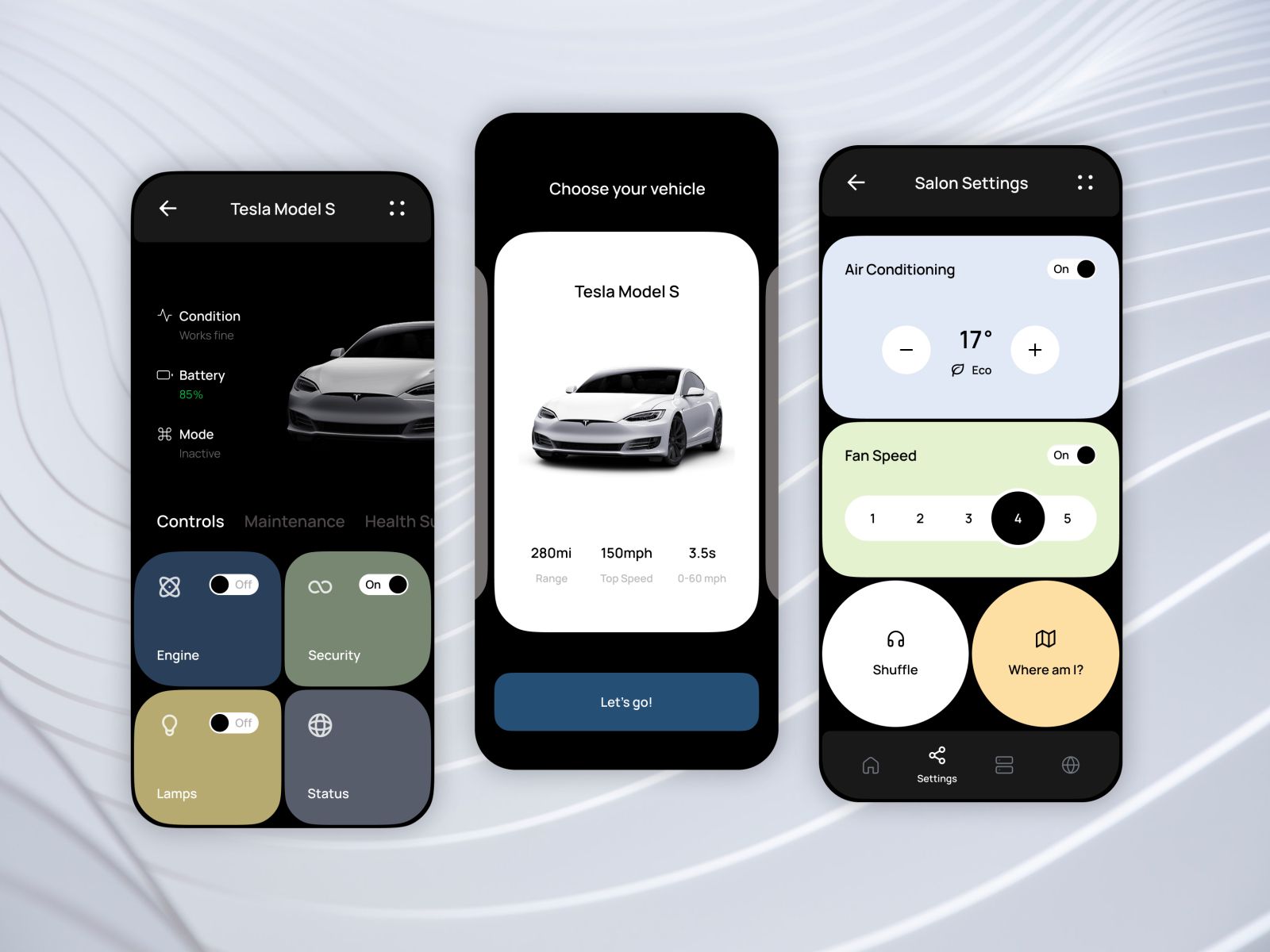 An example of an EV companion app for Tesla models, which allows drivers to monitor and control their vehicle's performance