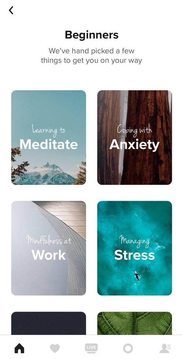 A meditation solution like Insight Timer can have multiple features to track habits to reach goals