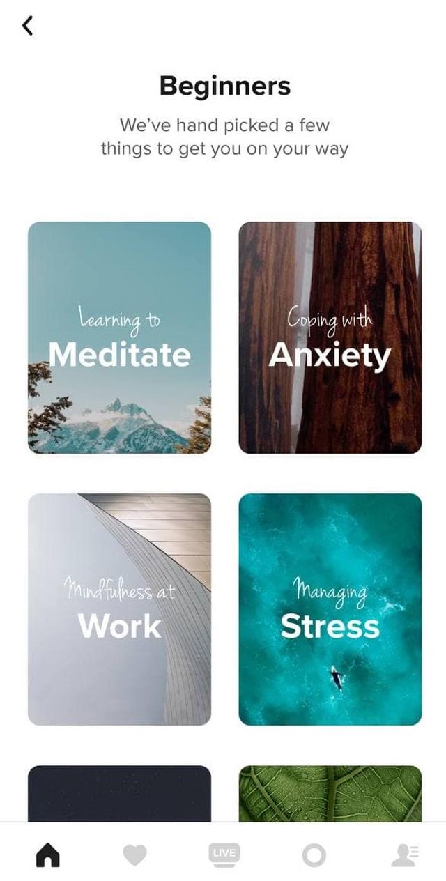 A meditation solution like Insight Timer can have multiple features to track habits to reach goals