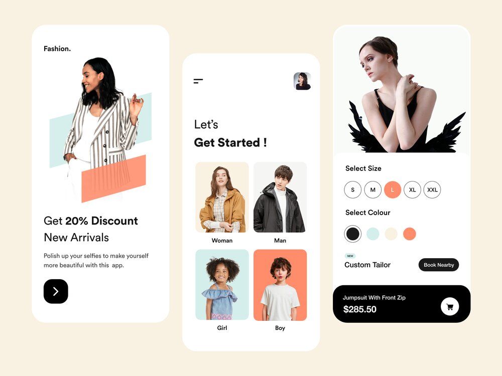 To develop a shopping app, you can add Home Screen (*image by [DStudio®](https://dribbble.com/D-studio){ rel="nofollow" target="_blank" .default-md}*)