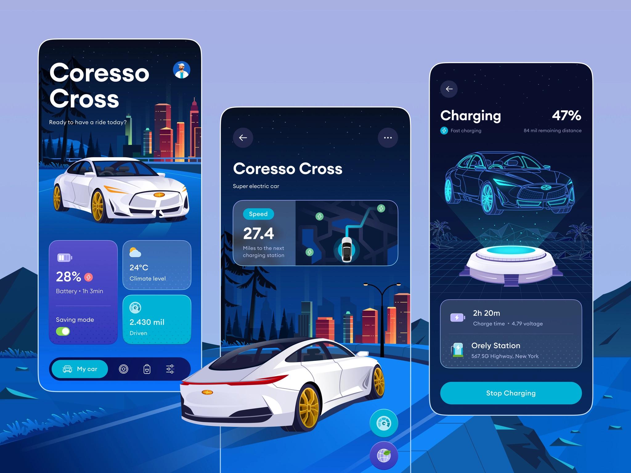 On the main display in the automotive app, all the details related to the electric car should be visible. Consider this before starting automotive app development.