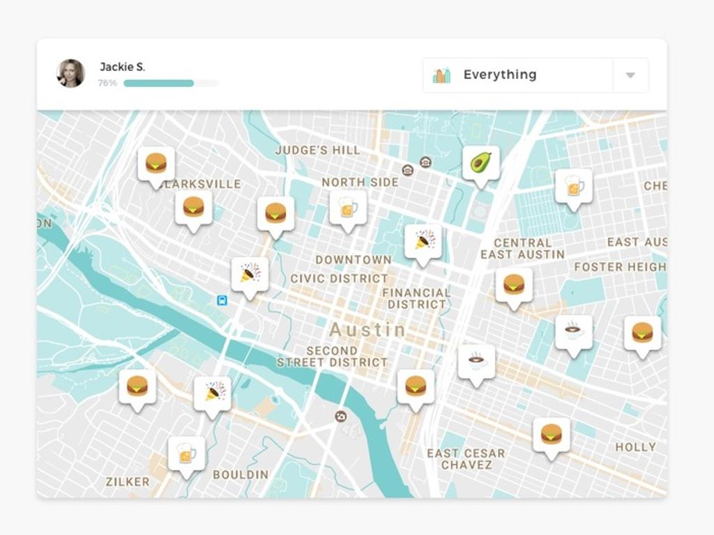 Social networking element in the navigation app