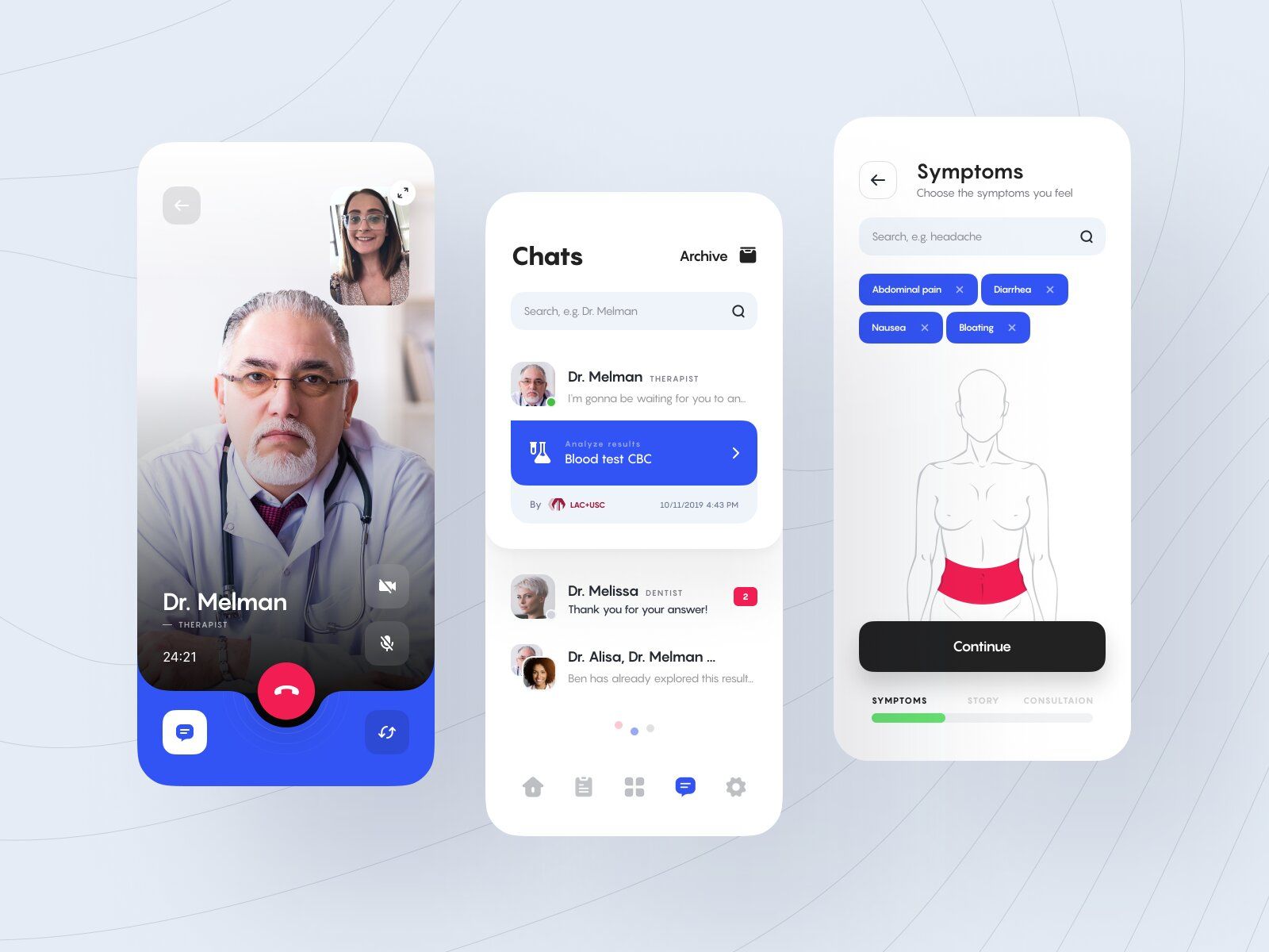 Video conferencing is is an important part of any telemedicine software development (*image by [Alexander Plyuto 🎲](https://dribbble.com/alexplyuto){ rel="nofollow" .default-md}*)