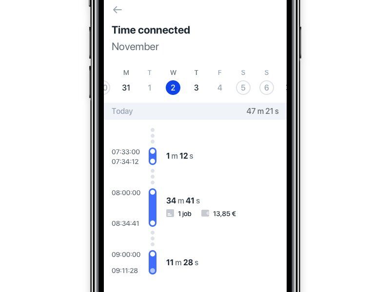 To create an on-demand delivery app (couriers’ version), a calendar is essential to control the working schedule (*image by [Albert Ramirez](https://dribbble.com/Albertikuu){ rel="nofollow" target="_blank" .default-md}*)