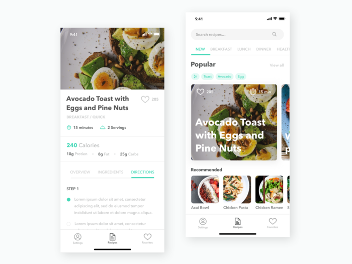 Good Recipe Book will encourage users to open your app more frequently (*image by [Jeff Lloyd](https://dribbble.com/jeff_lloyd){ rel="nofollow" .default-md}*)