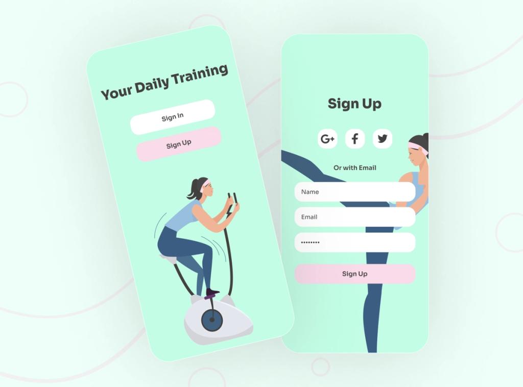 To build a fitness app with secure access, include User Registration