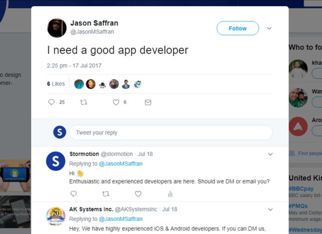 Social Media search is a great way to look for a team of developers for your project *[](){ rel="nofollow" target="_blank" .default-md}*