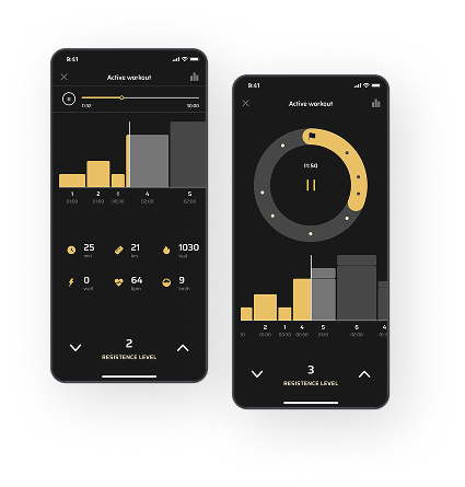 Screenshots of the SportPlus BLE-connected fitness app