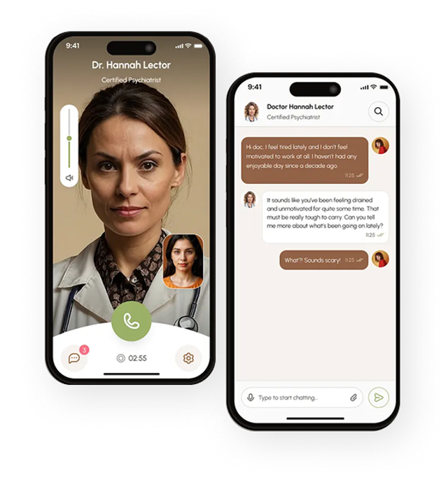 Example of the digital therapy application