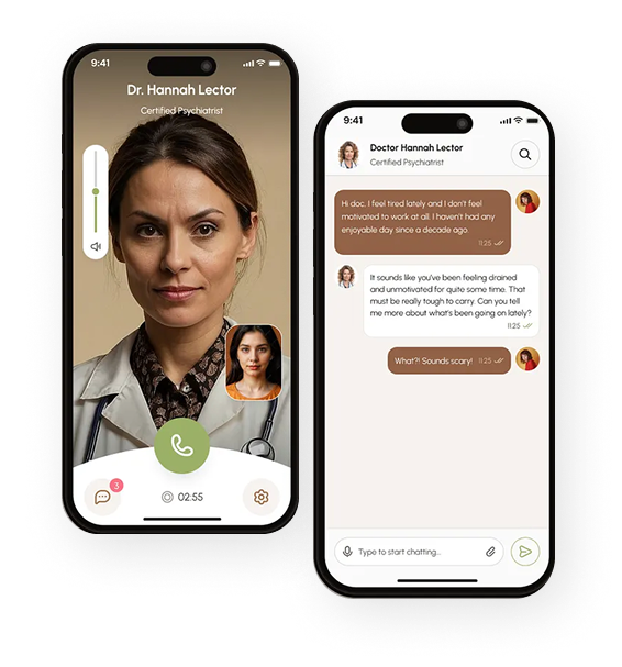 Example of the digital therapy application