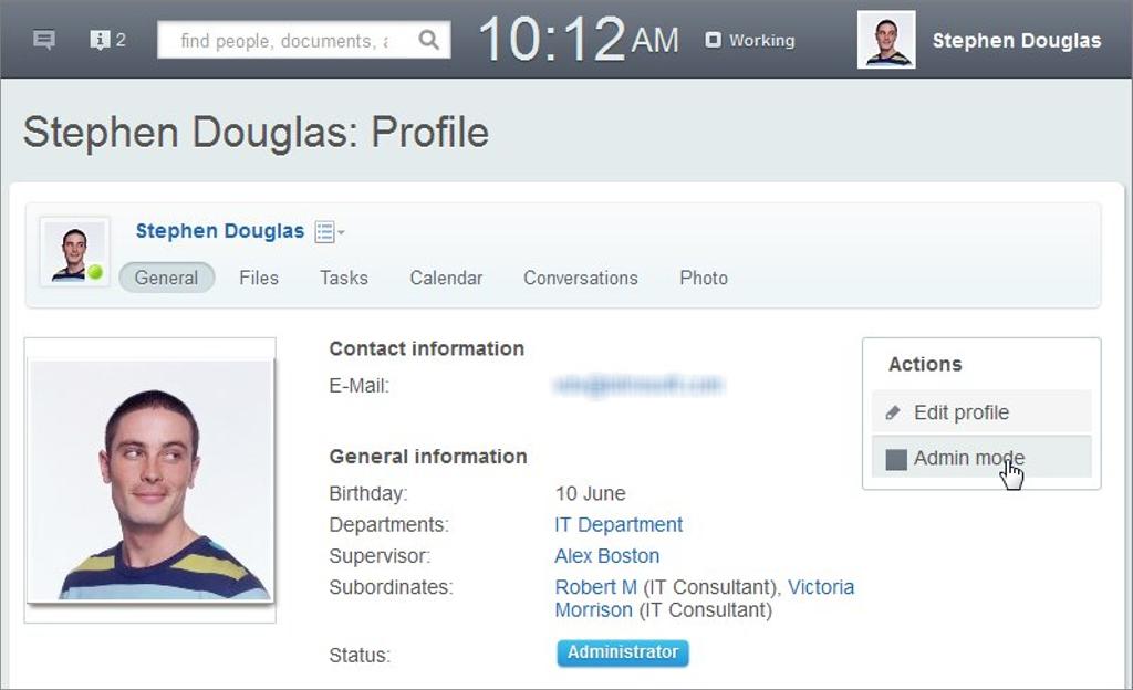 Employee profile in the Bitrix24 CRM