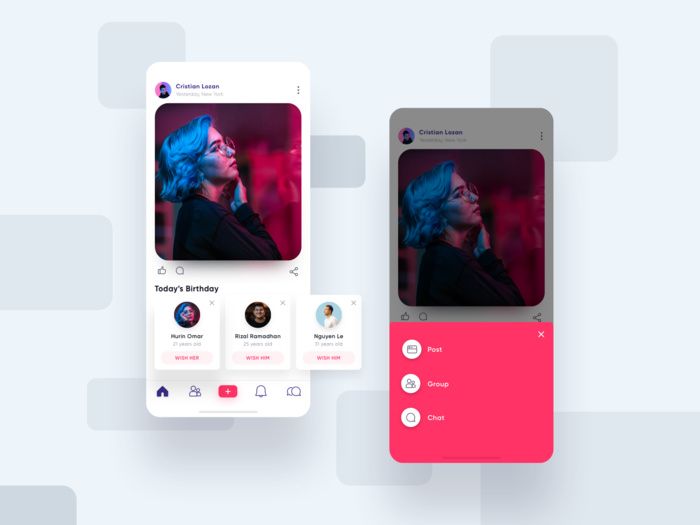 The Feed is the main way for your users to discover new content (*image by [Iftikhar Shaikh](https://dribbble.com/iftikharshaikh){ rel="nofollow" .default-md}*)