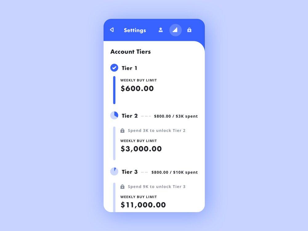 To create your own loyalty app, think about adding gift cards for higher tiers