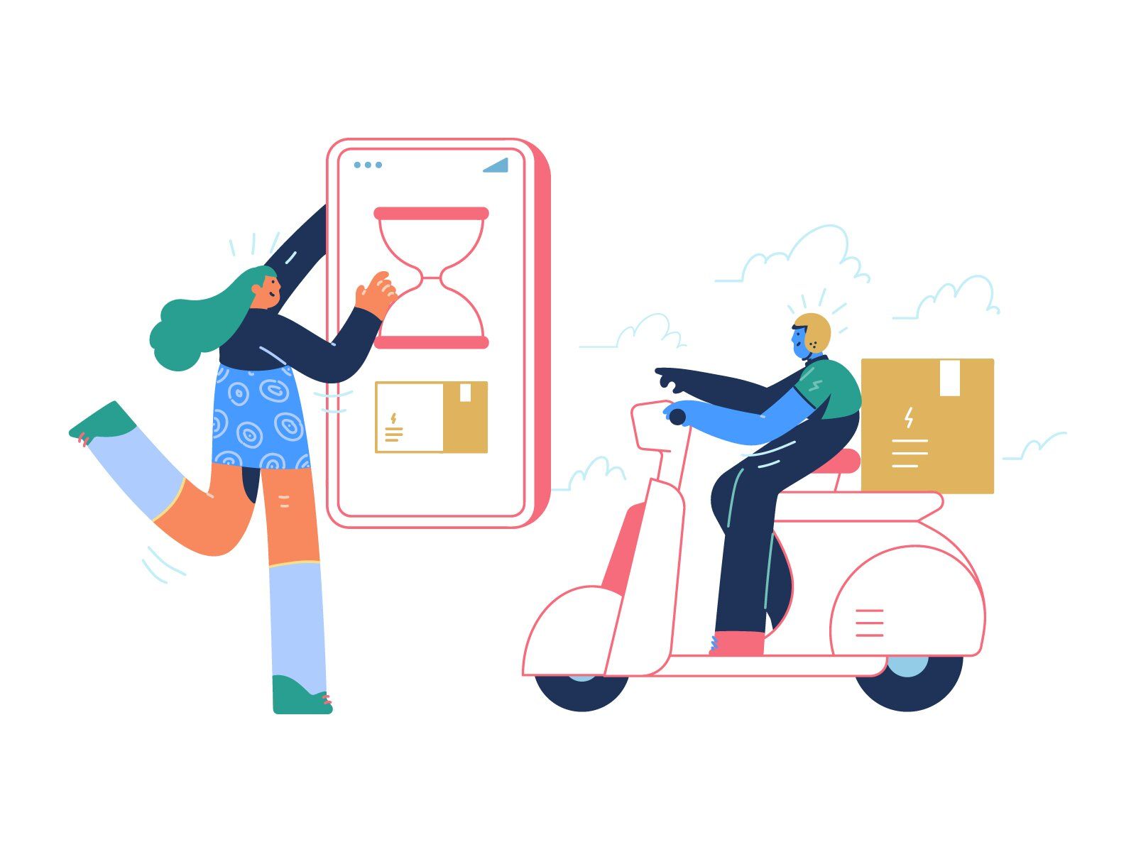Food delivery applications for couriers should also have an order screen where couriers access all information about the orders (*image by [Ramy Wafaa](https://dribbble.com/roundicons){ rel="nofollow" target="_blank" .default-md}*)