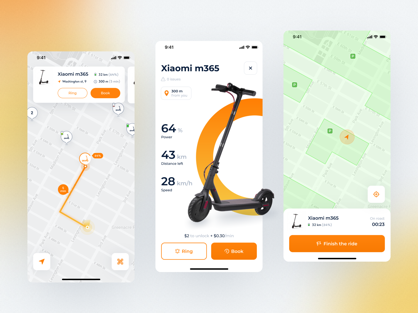 An example of scooter-sharing app