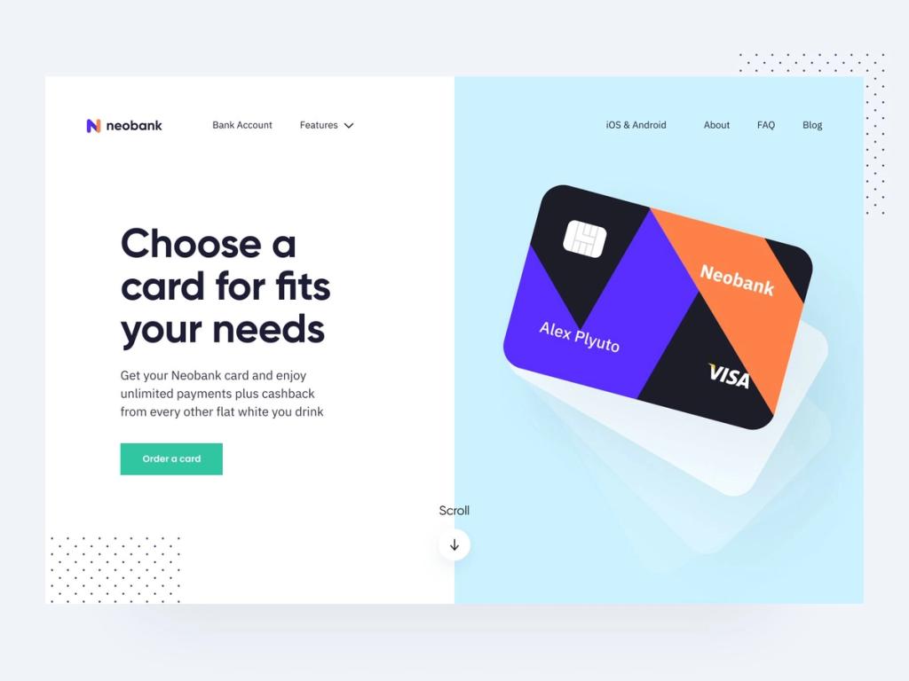ustomers should be able to access card opportunities on a financial site for better experience