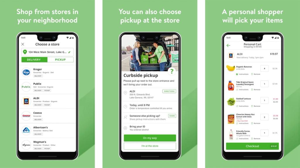 Instacart screenshots from Google Pay 