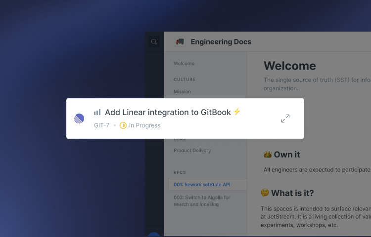 GitBook Integration – Linear