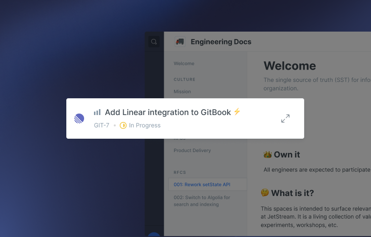 Add Linear Integration to Gitbook