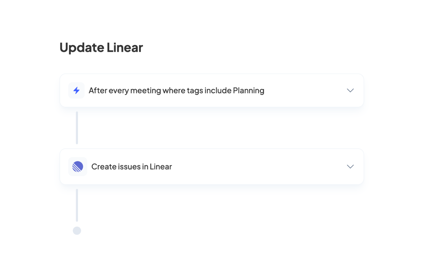 step to create an automation to update Linear in circleback