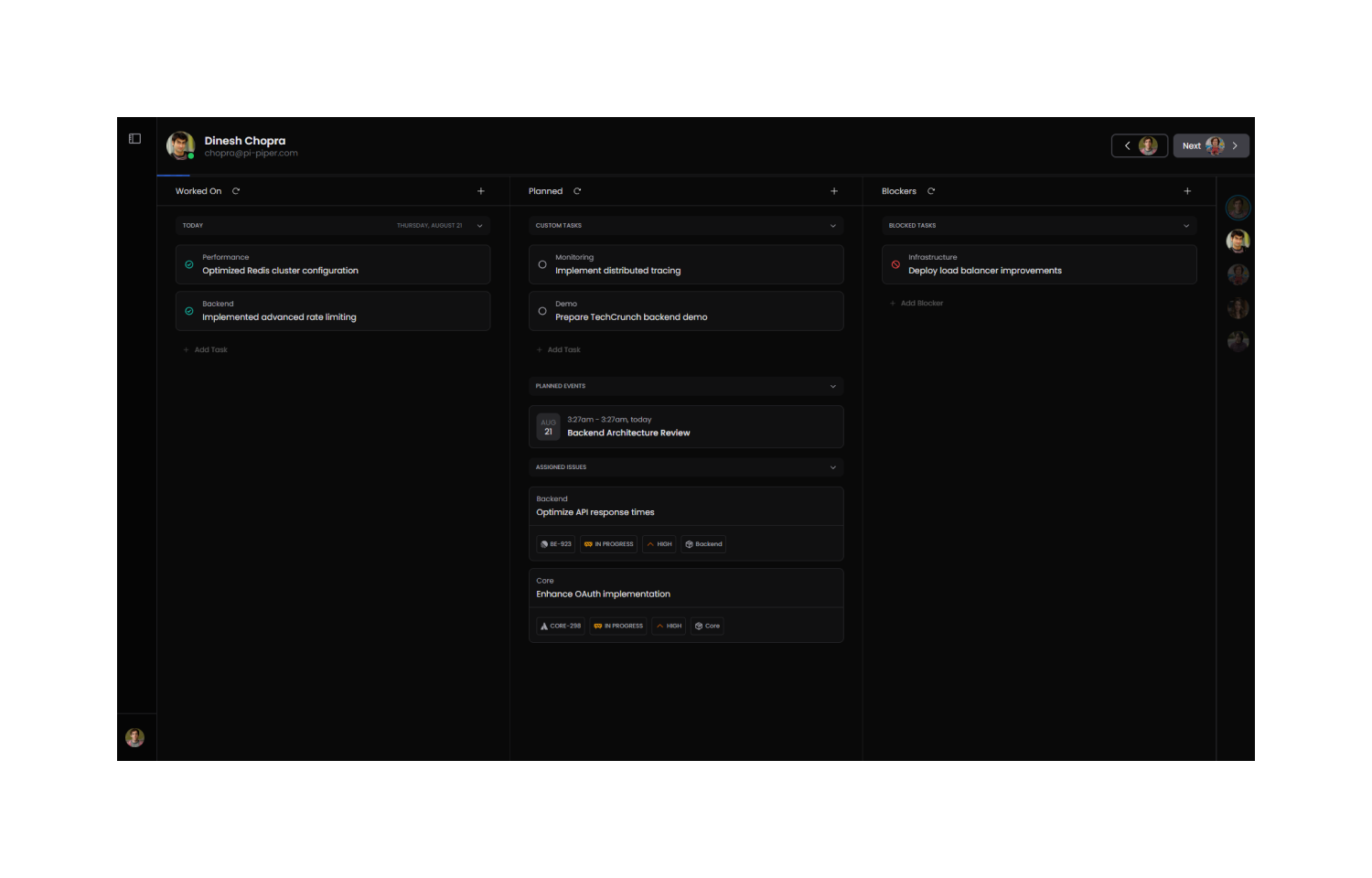 Daily Standup in One Horizon