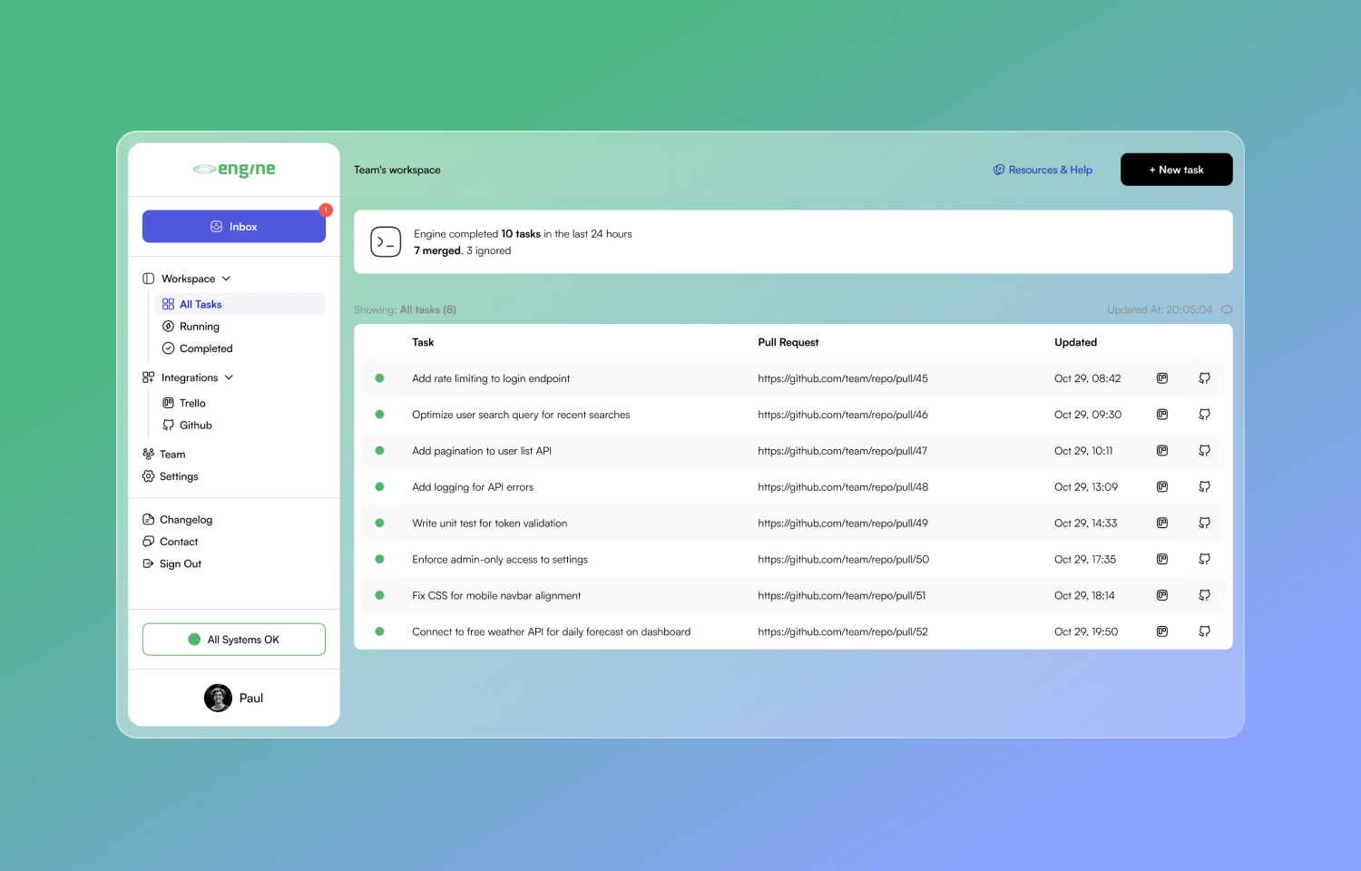 Engine automations in progress