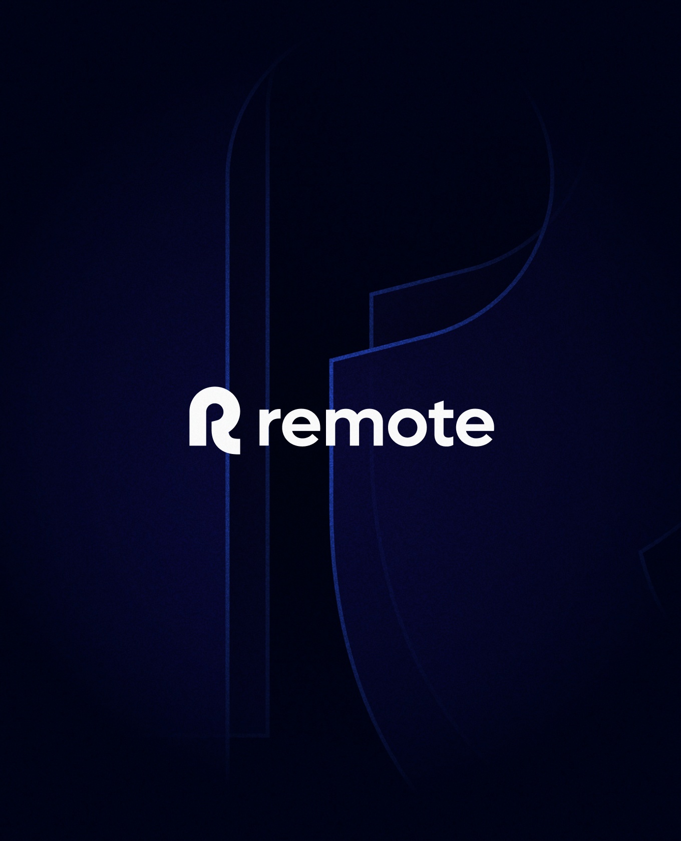The Remote wordmark against a dark but vibrant blue background composed of abstract and expanded shapes from the wordmark.