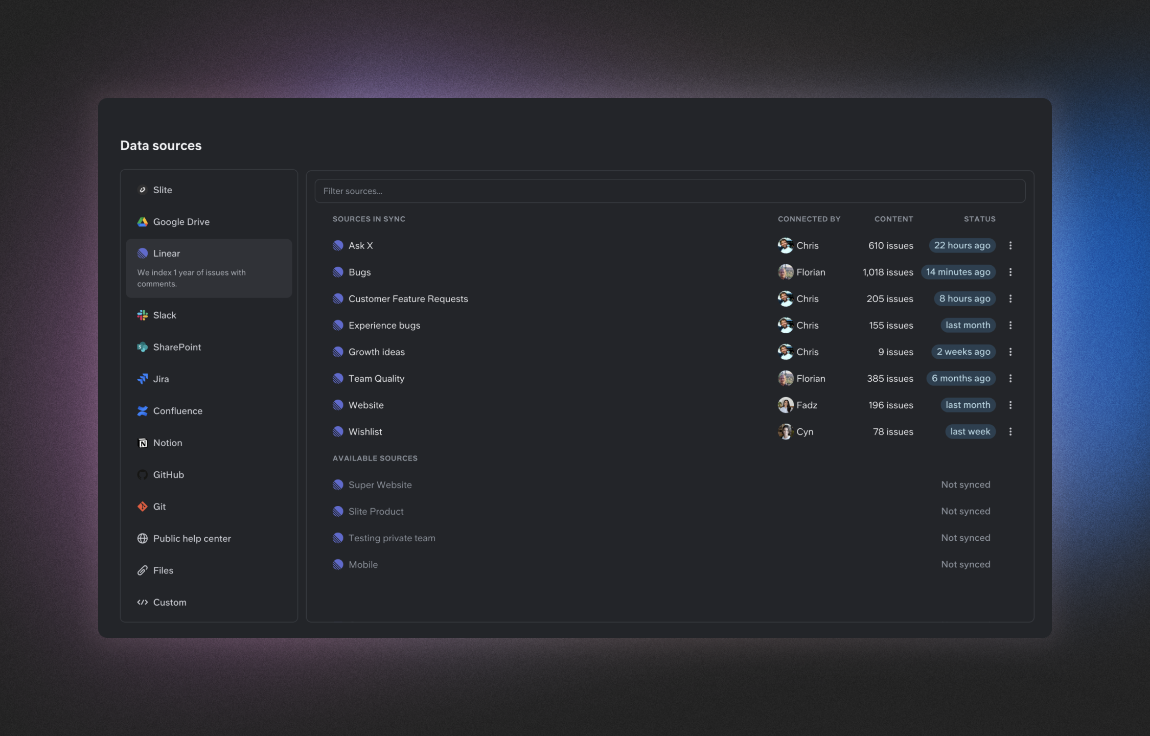 data sources in Super