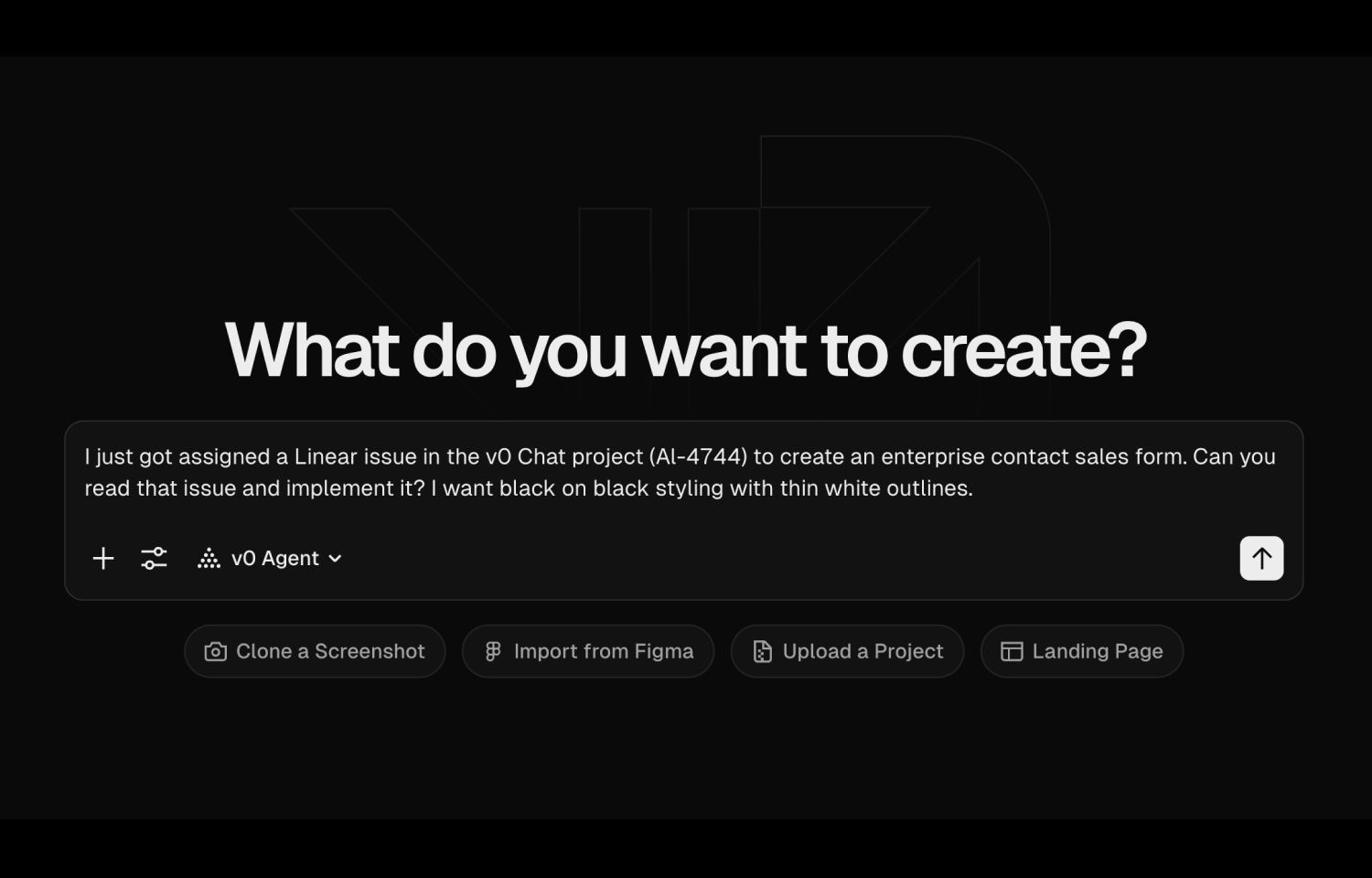 Using v0s MCP connector for Linear