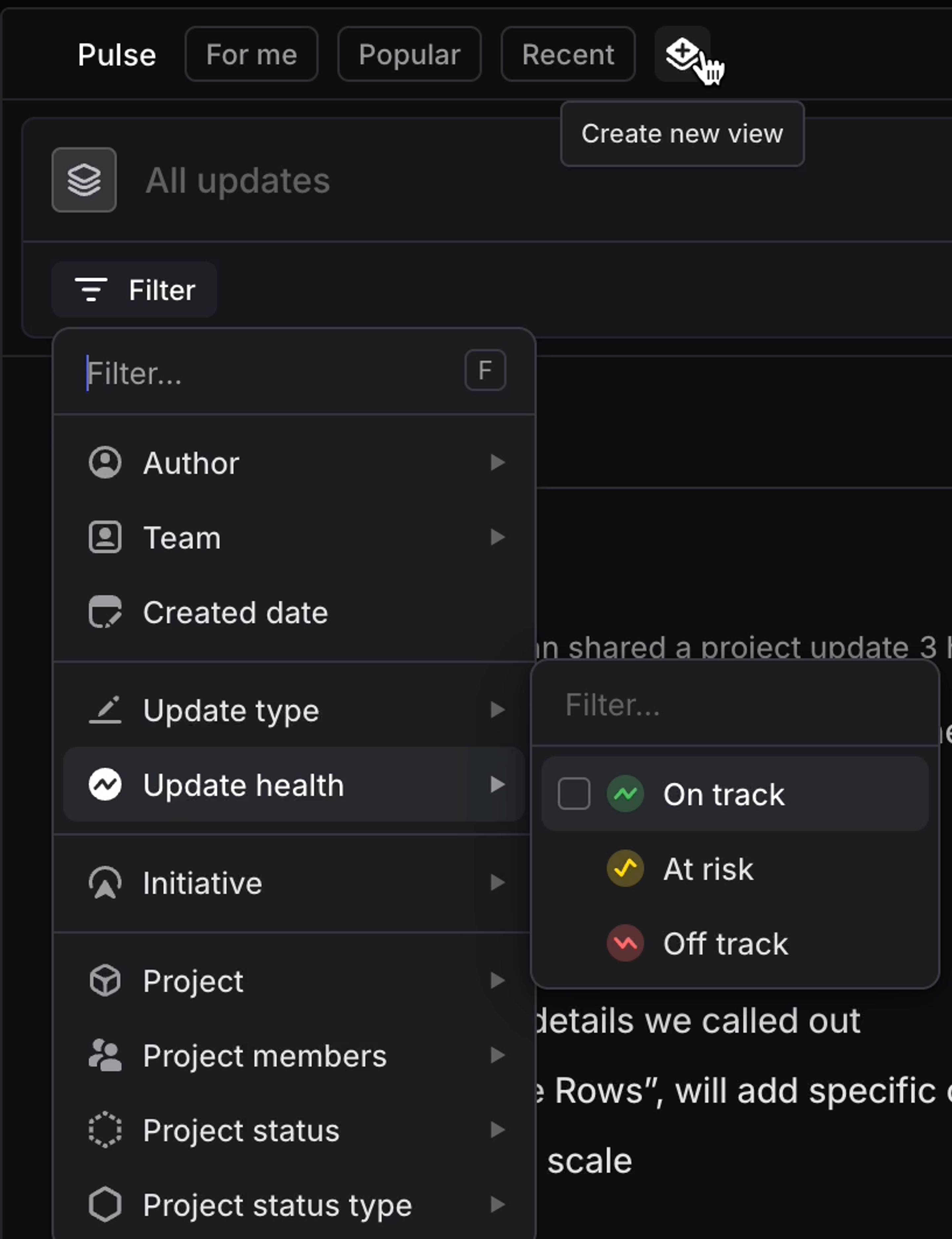 Creating a new pulse view