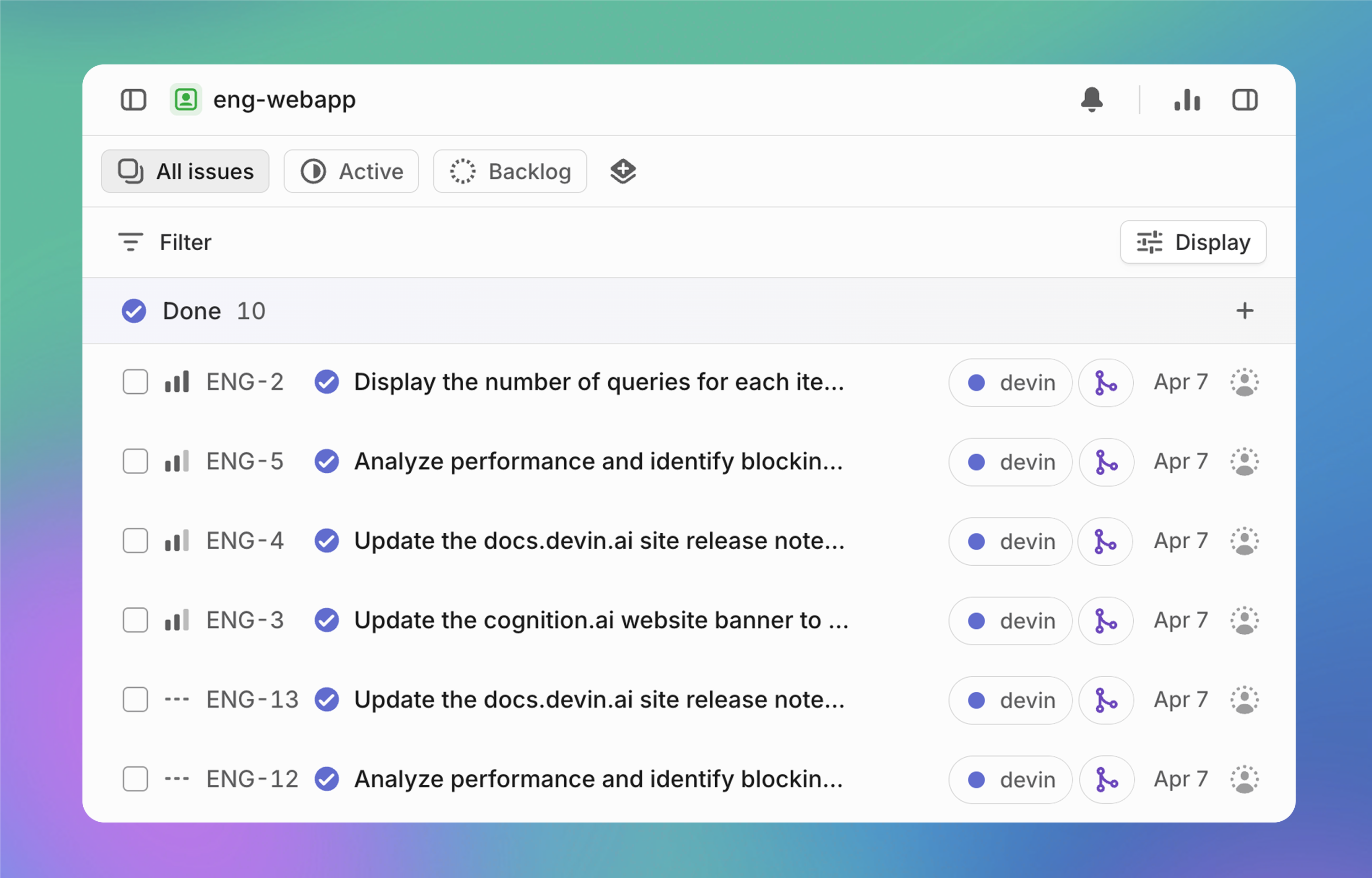 Tagging Linear issues with the devin label