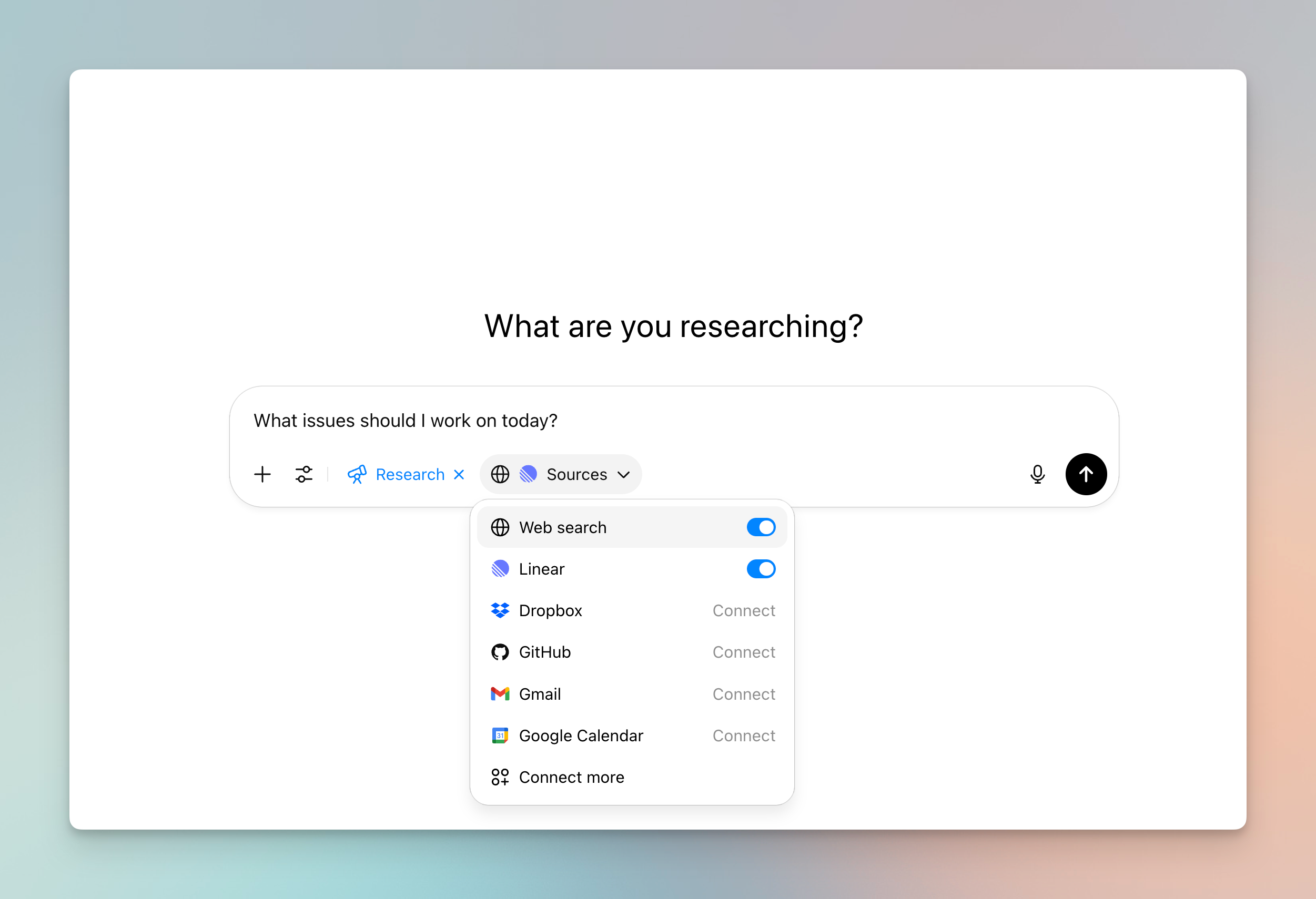 Linear connector in deep research on ChatGPT