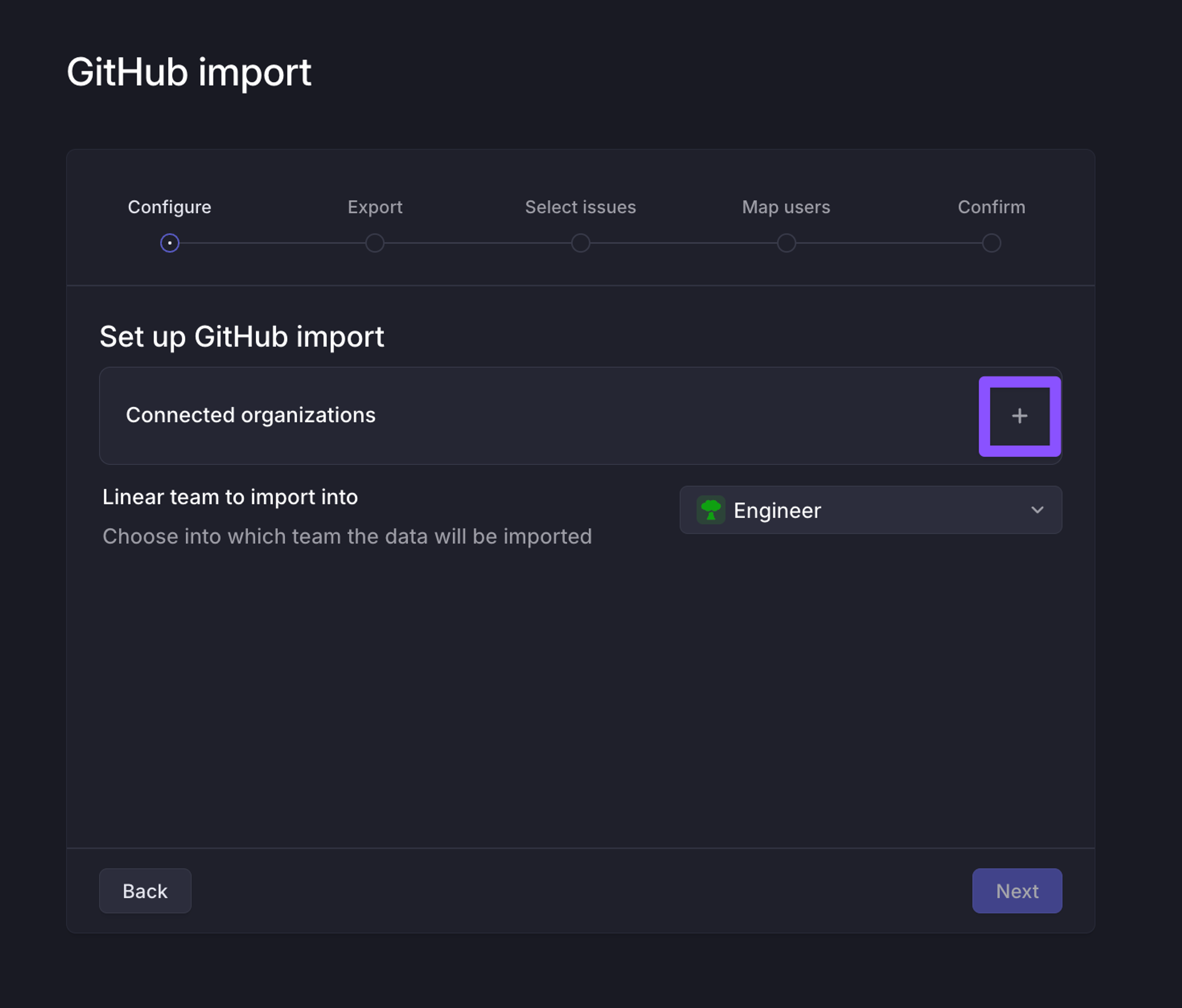 GitHub Importer first time