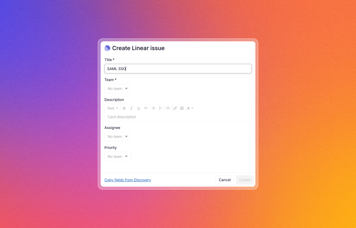 Create Linear issues from Harvestr