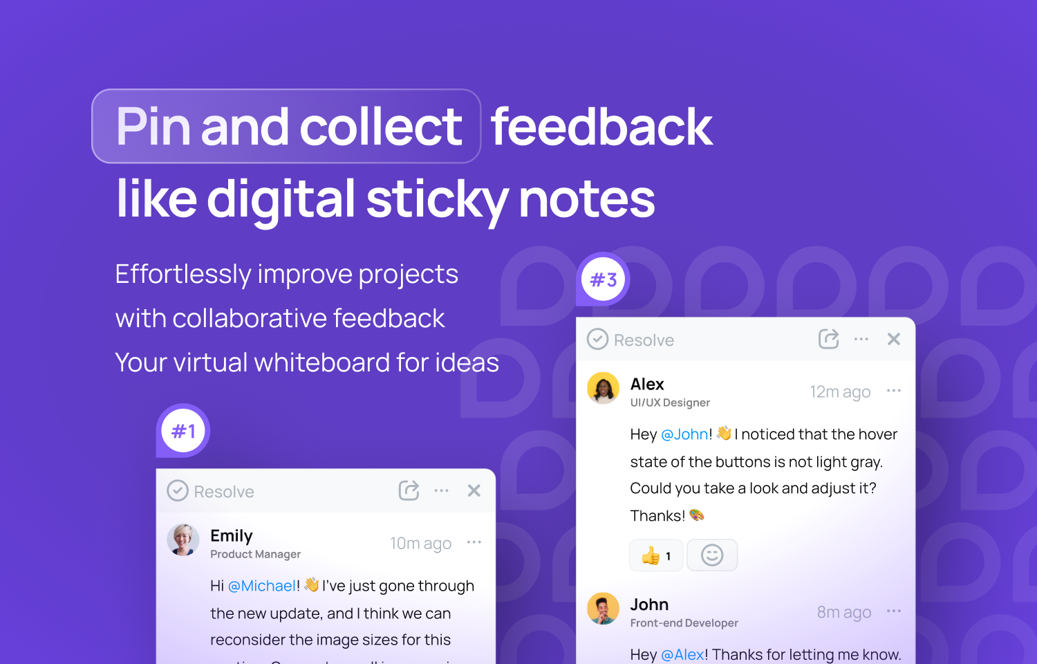 Commented UI showing you can collect feedback