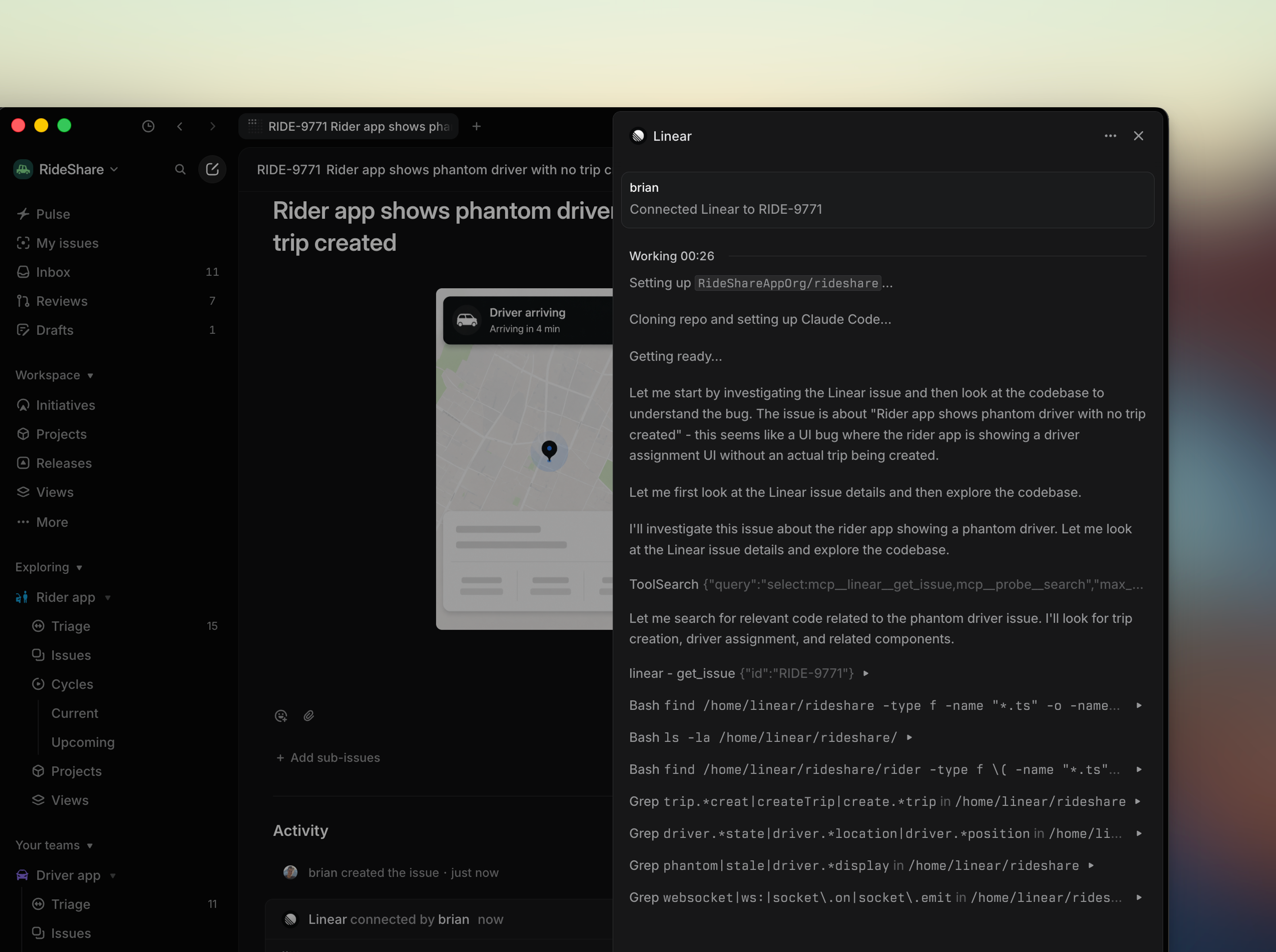 Collaborate with Linear Agent in a secure coding session