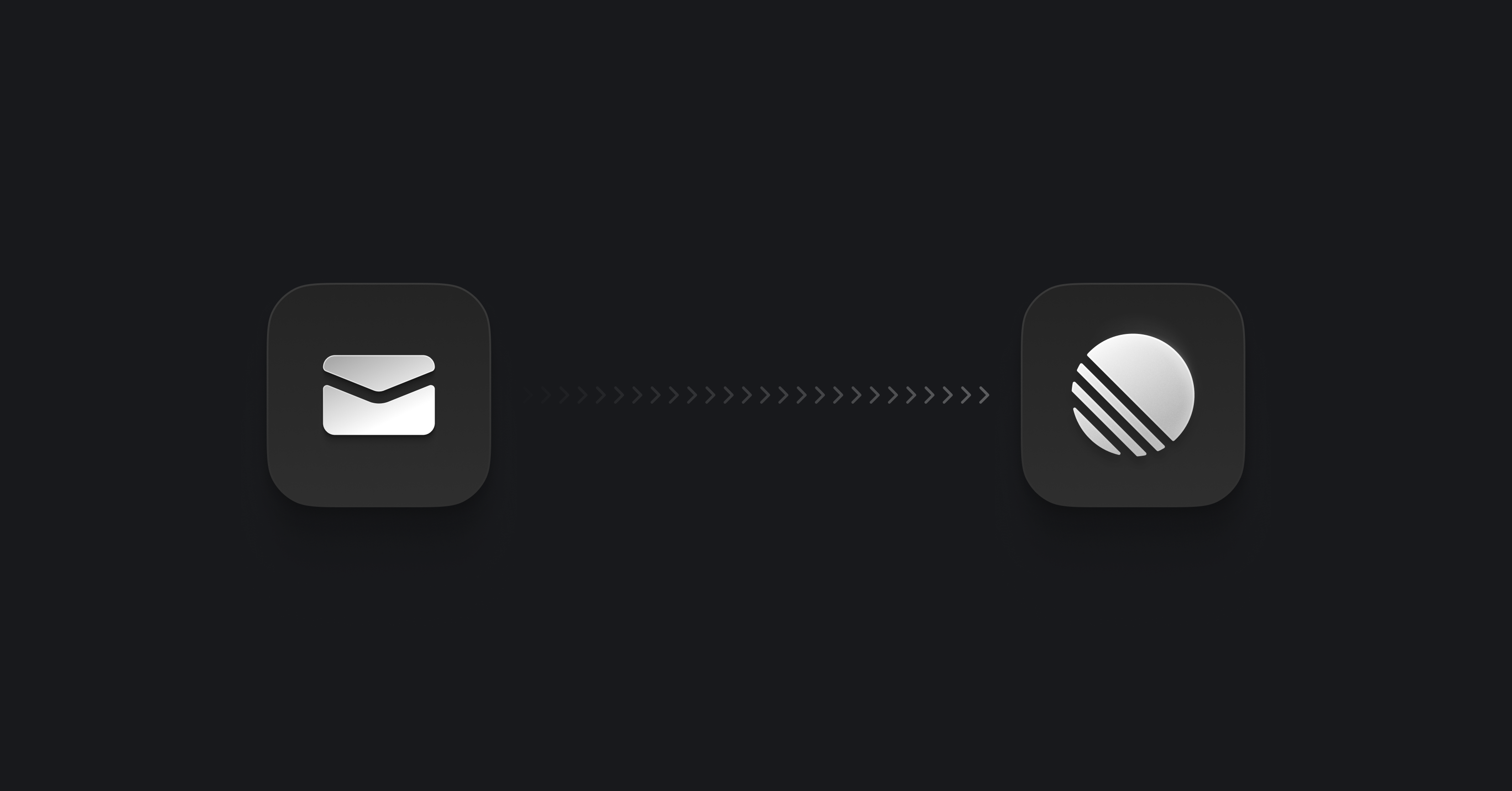 Icon with email symbol showing arrows pointing toward Linear icon