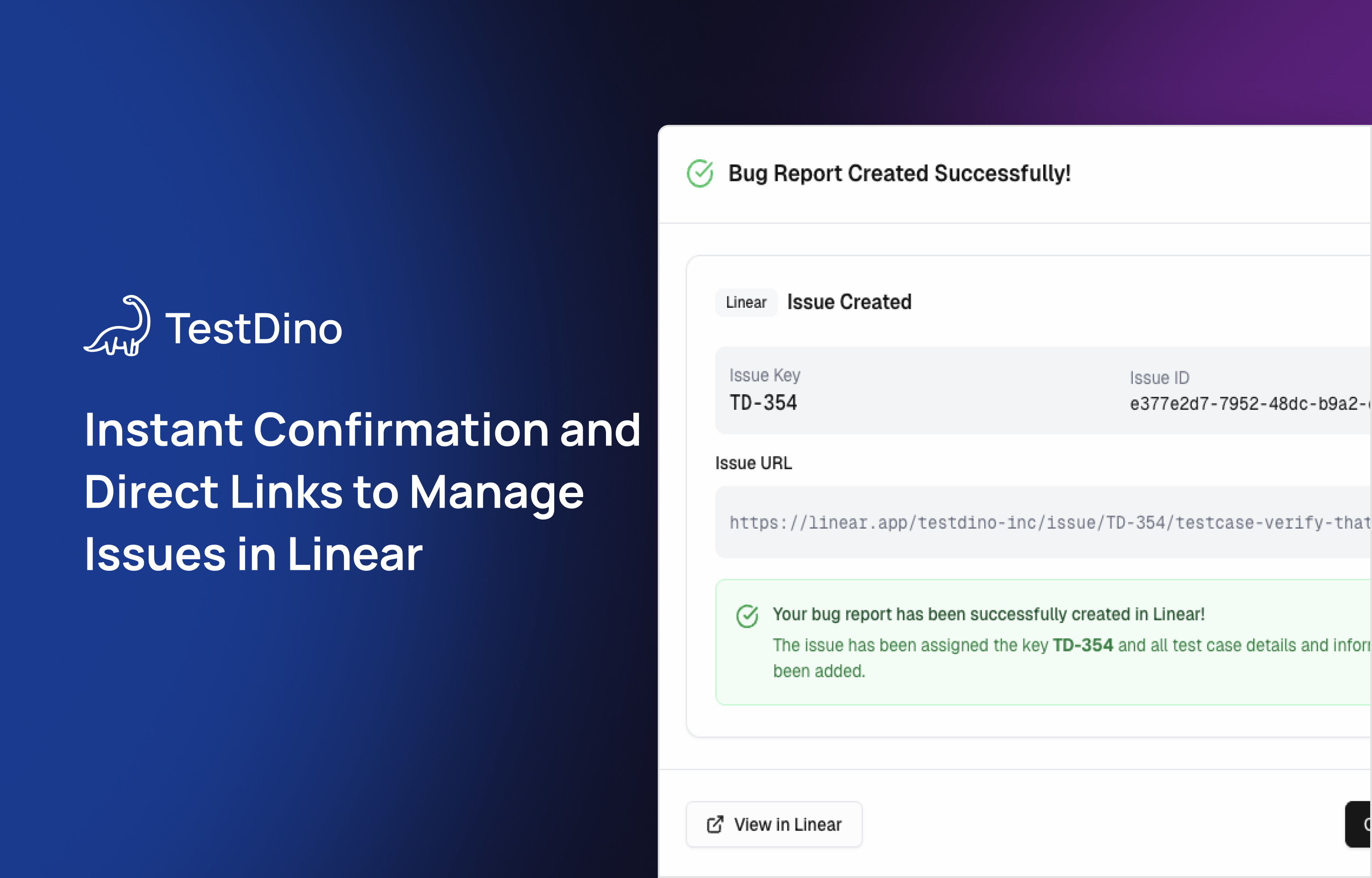 Links to Linear in TestDino