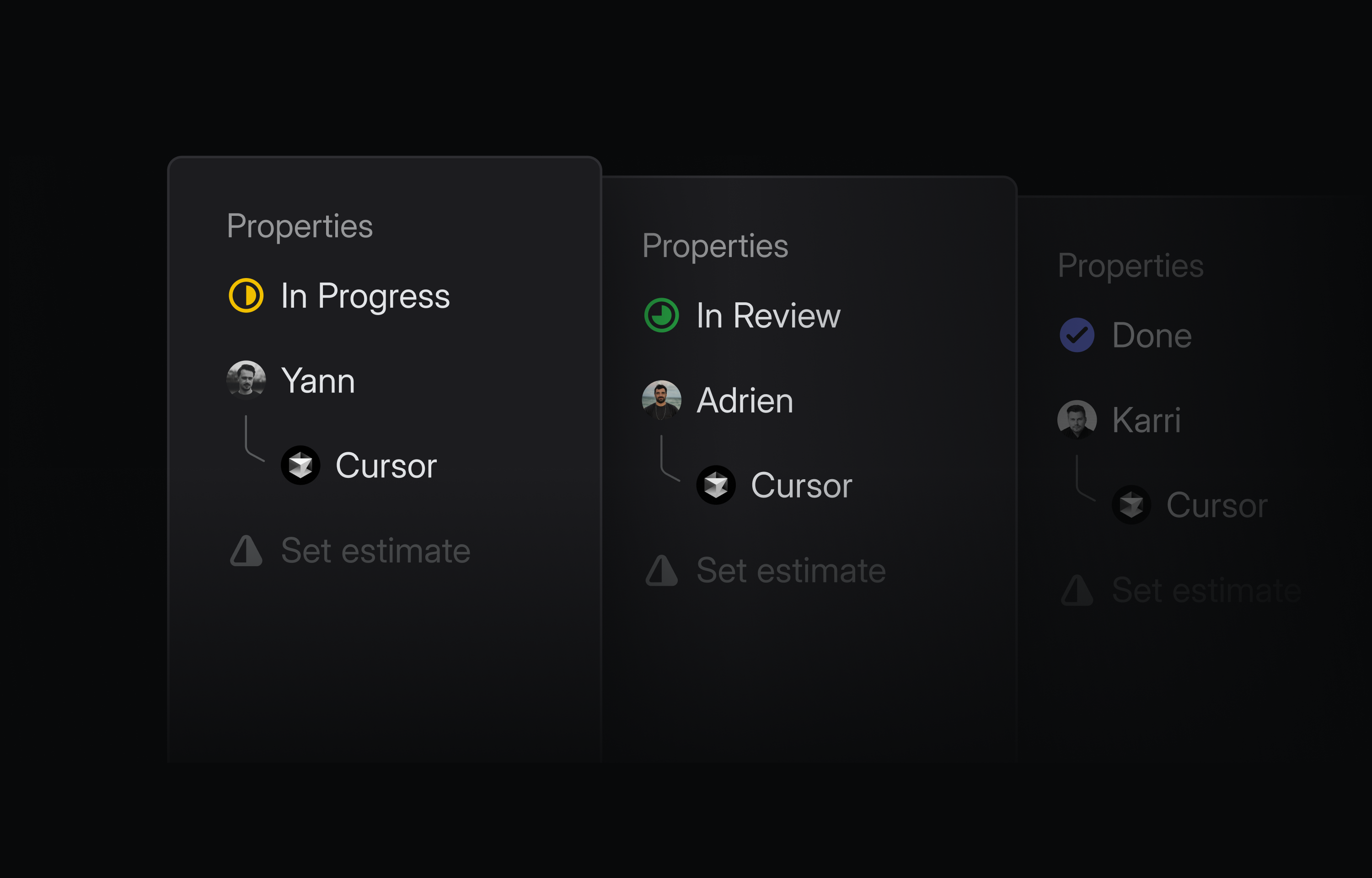 A screenshot of issues delegated to Cursor