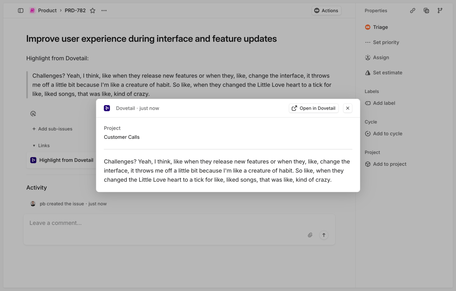 Get context without leaving Linear