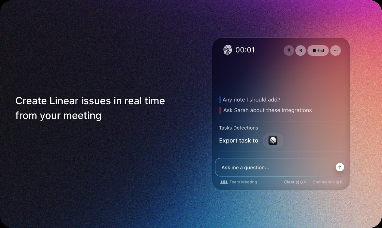 Create Linear issues in real time from your meeting