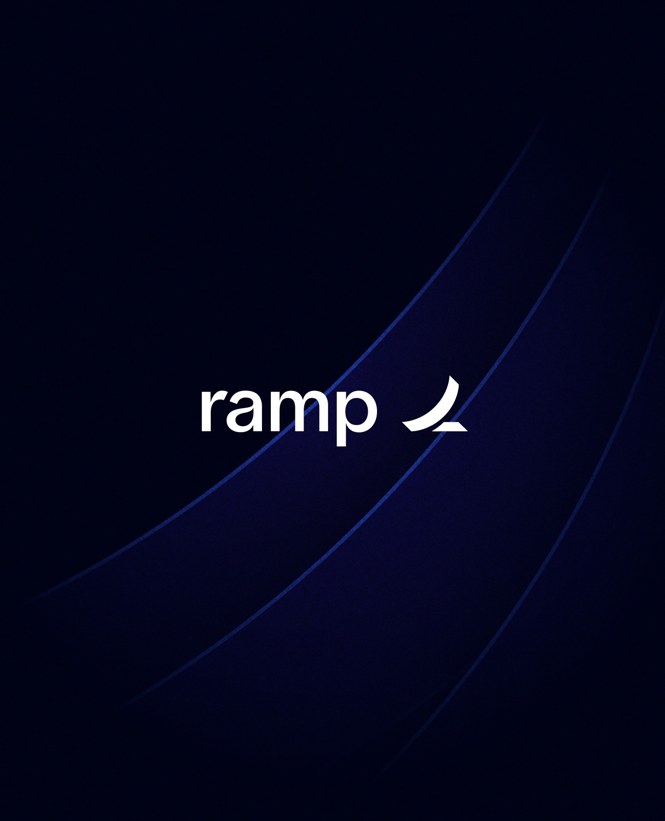 The Ramp wordmark against a dark but vibrant blue background composed of abstract and expanded shapes from the wordmark.