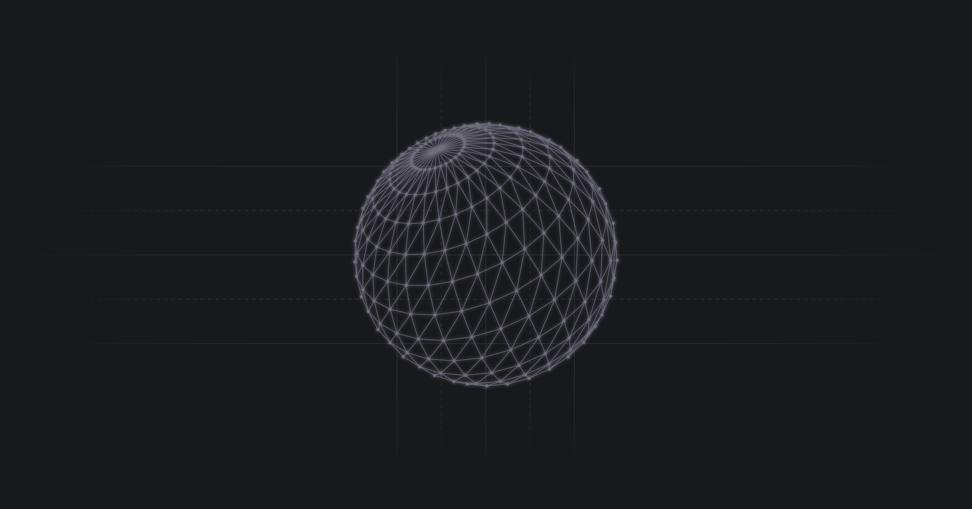 A globe-like stylized sphere with lines for longitude and latitude