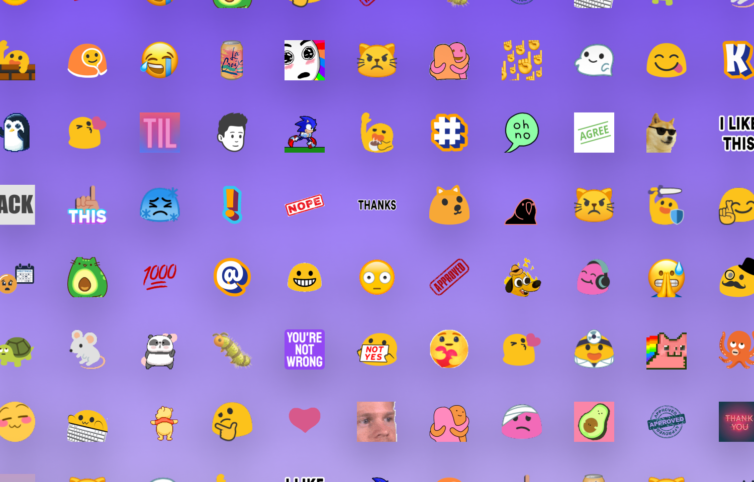 A grid of many emojis.