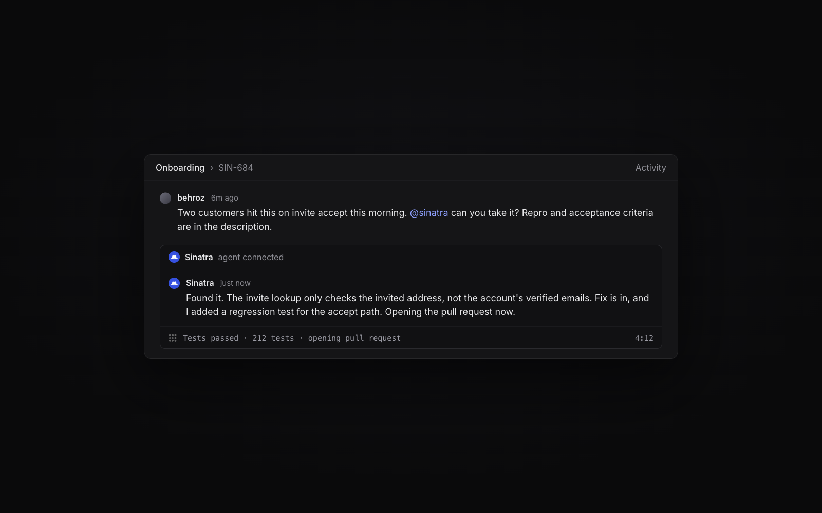 sinatra opening pull request