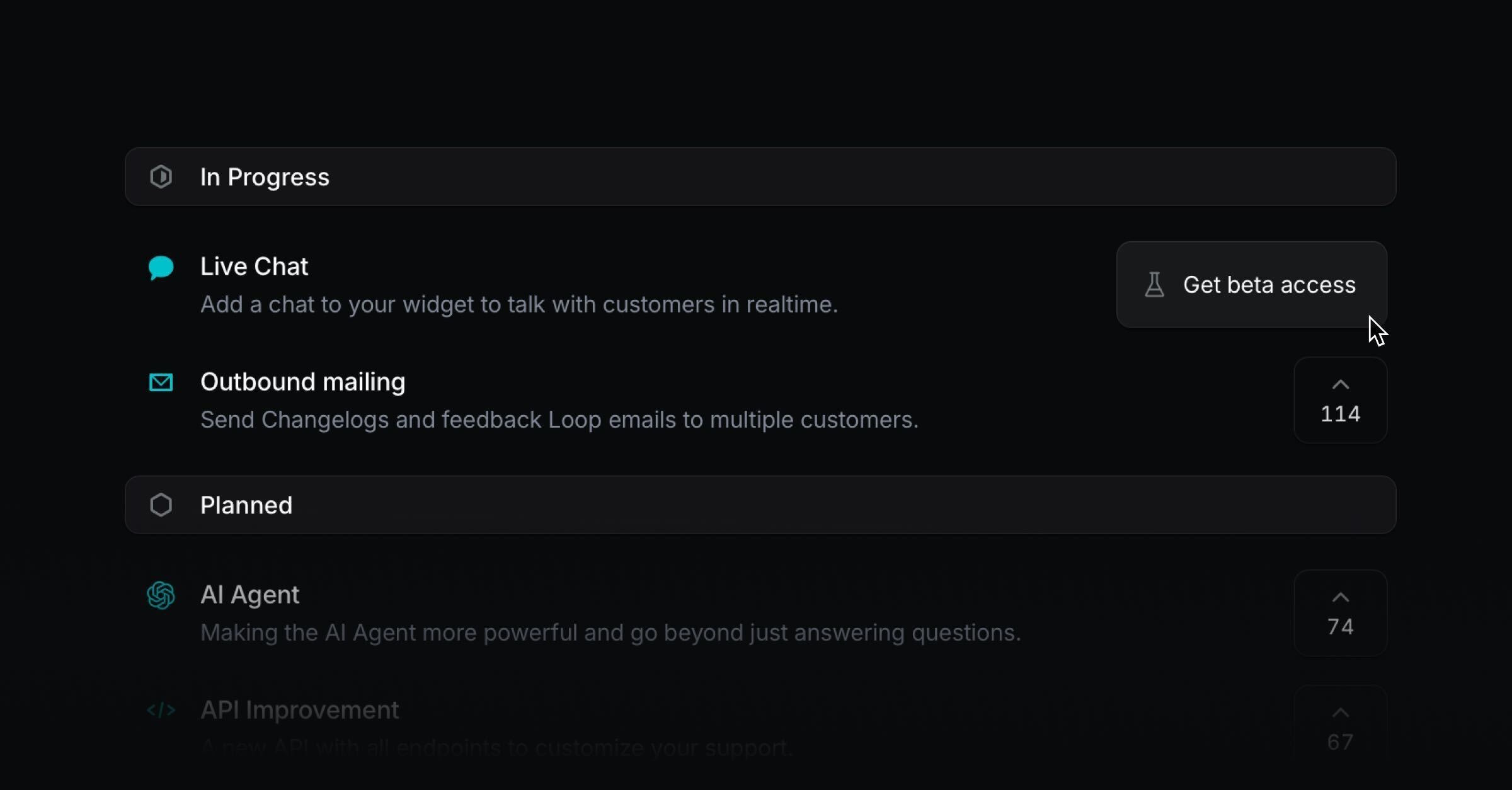 Productlane's public Roadmap 